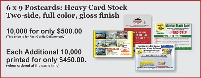 6x9 postcards options and pricing points